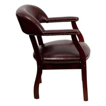 Load image into Gallery viewer, Oxblood Vinyl Luxurious Conference Chair with Accent Nail Trim