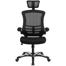 Load image into Gallery viewer, High-Back Black Mesh Swivel Executive Office Chair and Adjustable Headrest