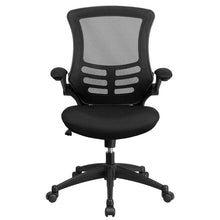 Load image into Gallery viewer, Mid-Back Black Mesh Swivel Ergonomic Task Office Chair with Flip-Up Arms