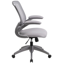 Load image into Gallery viewer, Mid-Back Gray Mesh Swivel Task Office Chair with Gray Frame and Flip-Up Arms