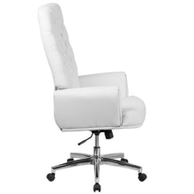 Load image into Gallery viewer, High Back White LeatherSoft Executive Swivel Office Chair with Arms