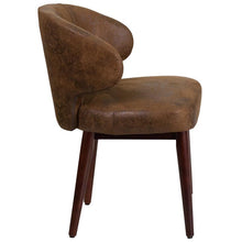Load image into Gallery viewer, Comfort Back Bomber Jacket Microfiber Side Reception Chair with Walnut Legs