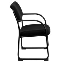 Load image into Gallery viewer, Black Fabric Executive Side Reception Chair with Sled Base