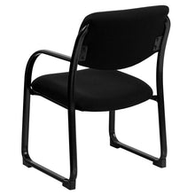Load image into Gallery viewer, Black Fabric Executive Side Reception Chair with Sled Base