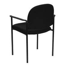 Load image into Gallery viewer, Comfort Black Fabric Stackable Steel Side Reception Chair with Arms