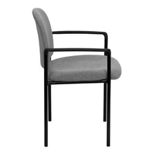 Load image into Gallery viewer, Comfort Gray Fabric Stackable Steel Side Reception Chair with Arms