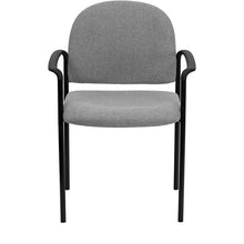Load image into Gallery viewer, Comfort Gray Fabric Stackable Steel Side Reception Chair with Arms