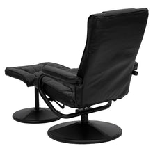 Load image into Gallery viewer, Recliner and Ottoman with Wrapped Base in Black LeatherSoft