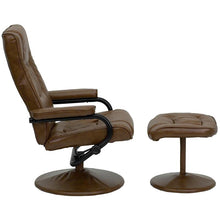 Load image into Gallery viewer, Recliner and Ottoman with Wrapped Base in Palimino LeatherSoft