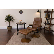 Load image into Gallery viewer, Recliner and Ottoman with Wrapped Base in Palimino LeatherSoft