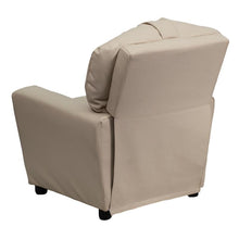 Load image into Gallery viewer, Contemporary Beige Vinyl Kids Recliner with Cup Holder