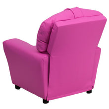 Load image into Gallery viewer, Contemporary Hot Pink Vinyl Kids Recliner with Cup Holder