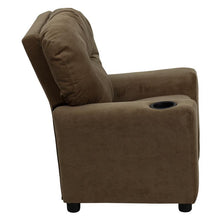Load image into Gallery viewer, Contemporary Brown Microfiber Kids Recliner with Cup Holder
