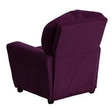 Load image into Gallery viewer, Contemporary Purple Microfiber Kids Recliner with Cup Holder