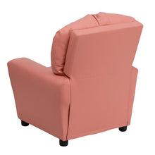Load image into Gallery viewer, Contemporary Pink Vinyl Kids Recliner with Cup Holder