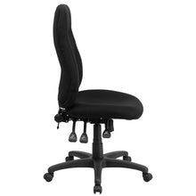 Load image into Gallery viewer, High Back Black Fabric Multifunction Swivel Ergonomic Task Office Chair