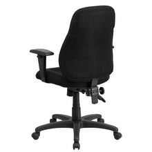 Load image into Gallery viewer, Mid-Back Black Fabric Multifunction Swivel Task Office Chair