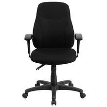 Load image into Gallery viewer, Mid-Back Black Fabric Multifunction Swivel Task Office Chair