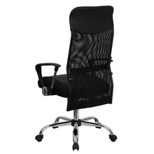 Load image into Gallery viewer, High Back Black Leather and Mesh Swivel Task Office Chair with Arms