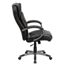 Load image into Gallery viewer, High Back Espresso Brown Executive Swivel Office Chair with Titanium Nylon Base