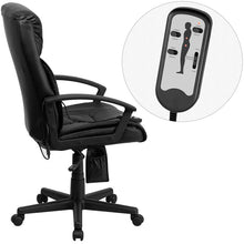 Load image into Gallery viewer, High Back Massaging Black Executive Swivel Office Chair with Side Remote Pocket