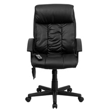 Load image into Gallery viewer, High Back Massaging Black Executive Swivel Office Chair with Side Remote Pocket