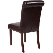 Load image into Gallery viewer, Brown Parsons Chair with Rolled Back, Accent Nail Trim and Walnut Finish