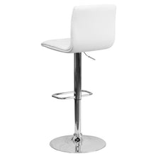 Load image into Gallery viewer, Button Tufted White Vinyl Adjustable Height Barstool with Chrome Base