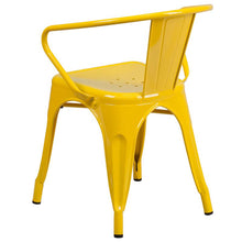 Load image into Gallery viewer, Commercial Grade Yellow Metal Indoor-Outdoor Chair with Arms