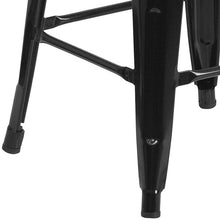 Load image into Gallery viewer, 30" High Backless Black Metal Barstool with Square Wood Seat