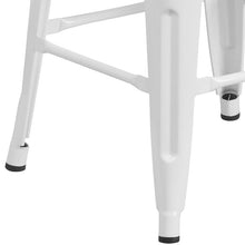 Load image into Gallery viewer, 30" High Backless White Metal Barstool with Square Wood Seat