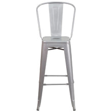 Load image into Gallery viewer, 30" High Silver Metal Indoor-Outdoor Barstool with Removable Back
