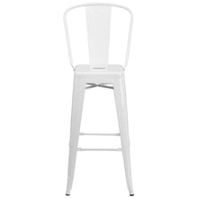 Load image into Gallery viewer, 30" High White Metal Indoor-Outdoor Barstool with Removable Back