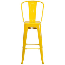 Load image into Gallery viewer, 30" High Yellow Metal Indoor-Outdoor Barstool with Removable Back