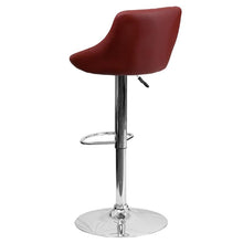 Load image into Gallery viewer, Burgundy Vinyl Bucket Seat Barstool with Diamond Pattern Back and Chrome Base