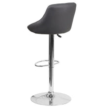 Load image into Gallery viewer, Contemporary Gray Vinyl Bucket Seat Adjustable Height Barstool with Chrome Base