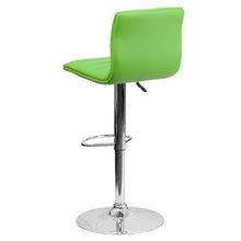 Load image into Gallery viewer, Green Vinyl Adjustable Bar Stool, Swivel Stool with Chrome Pedestal Base