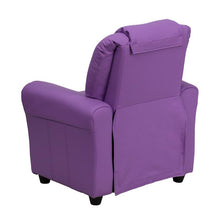 Load image into Gallery viewer, Contemporary Lavender Vinyl Kids Recliner with Cup Holder and Headrest