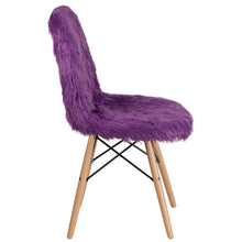 Load image into Gallery viewer, Shaggy Dog Purple Accent Chair