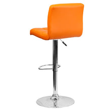 Load image into Gallery viewer, Contemporary Orange Quilted Vinyl Adjustable Height Barstool with Chrome Base