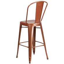 Load image into Gallery viewer, Commercial Grade 30" High Copper Metal Indoor-Outdoor Barstool with Back