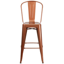 Load image into Gallery viewer, Commercial Grade 30" High Copper Metal Indoor-Outdoor Barstool with Back