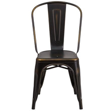 Load image into Gallery viewer, Commercial Grade Distressed Copper Metal Indoor-Outdoor Stackable Chair