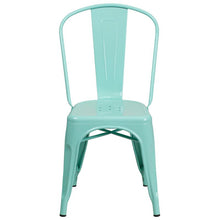 Load image into Gallery viewer, Commercial Grade Mint Green Metal Indoor-Outdoor Stackable Chair
