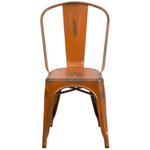 Load image into Gallery viewer, Commercial Grade Distressed Orange Metal Indoor-Outdoor Stackable Chair