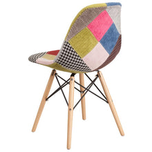 Load image into Gallery viewer, Milan Patchwork Fabric Chair with Wooden Legs