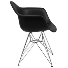 Load image into Gallery viewer, Black Plastic Chair with Chrome Base