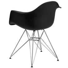 Load image into Gallery viewer, Black Plastic Chair with Chrome Base