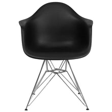 Load image into Gallery viewer, Black Plastic Chair with Chrome Base