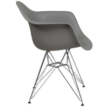 Load image into Gallery viewer, Moss Gray Plastic Chair with Chrome Base